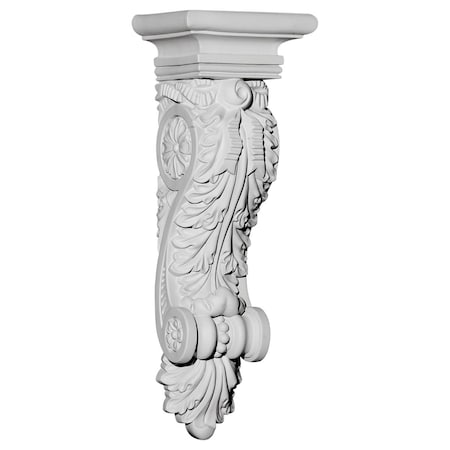 Ekena Millwork 5 3/8"W x 4 1/8"D x 15 1/2"H Acanthus Ribbon Corbel COR05X04X15AC